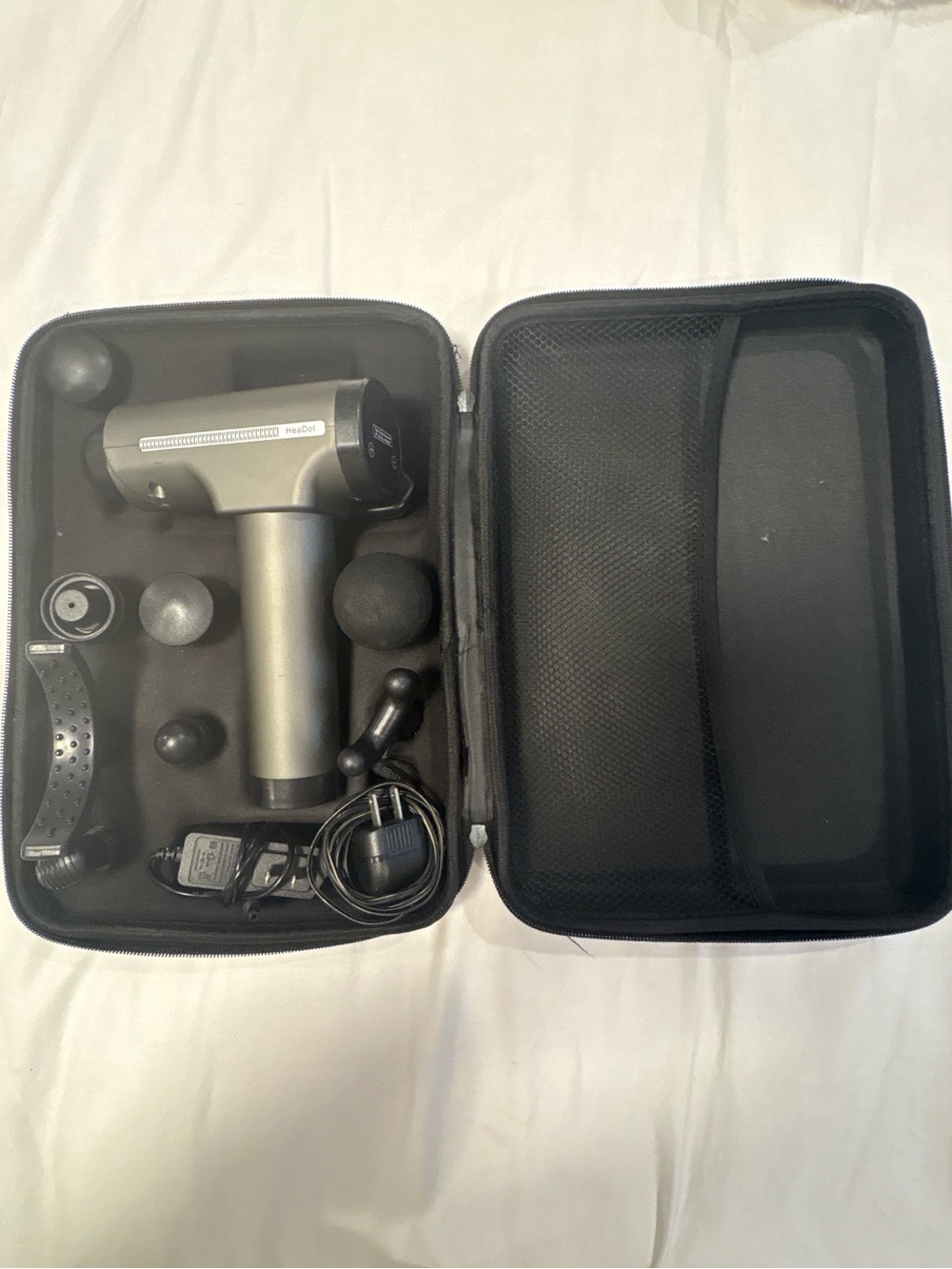 Percussion Massage Gun with Accessories - Metallic Gray